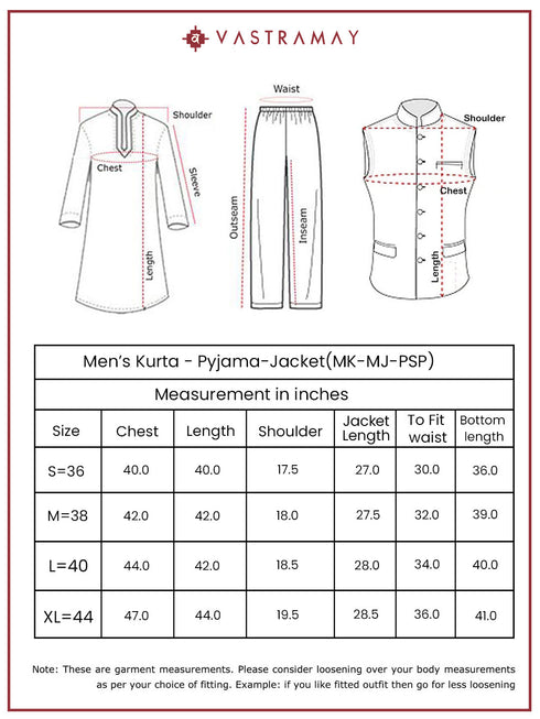 Men's Aqua Viscose Jacket,Kurta And Pyjama Set.